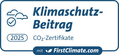 Badge First Climate Klimaschutz-Beitrag 2025